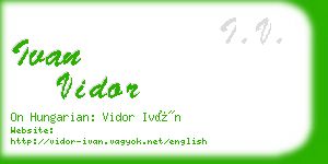 ivan vidor business card